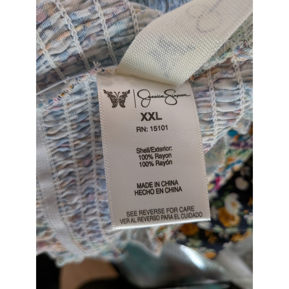 Jessica Simpson Womens XXL Smocked Waist Patchwork Floral Rayon Shorts NWT - Picture 5 of 5